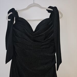 May Queen Strapless Black Long Formal Dress Sz 4, Only Worn Once For Wedding